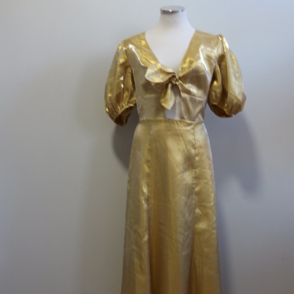 Keepsake the Label | Keepsake Short Sleeve Midi Dress in Gold